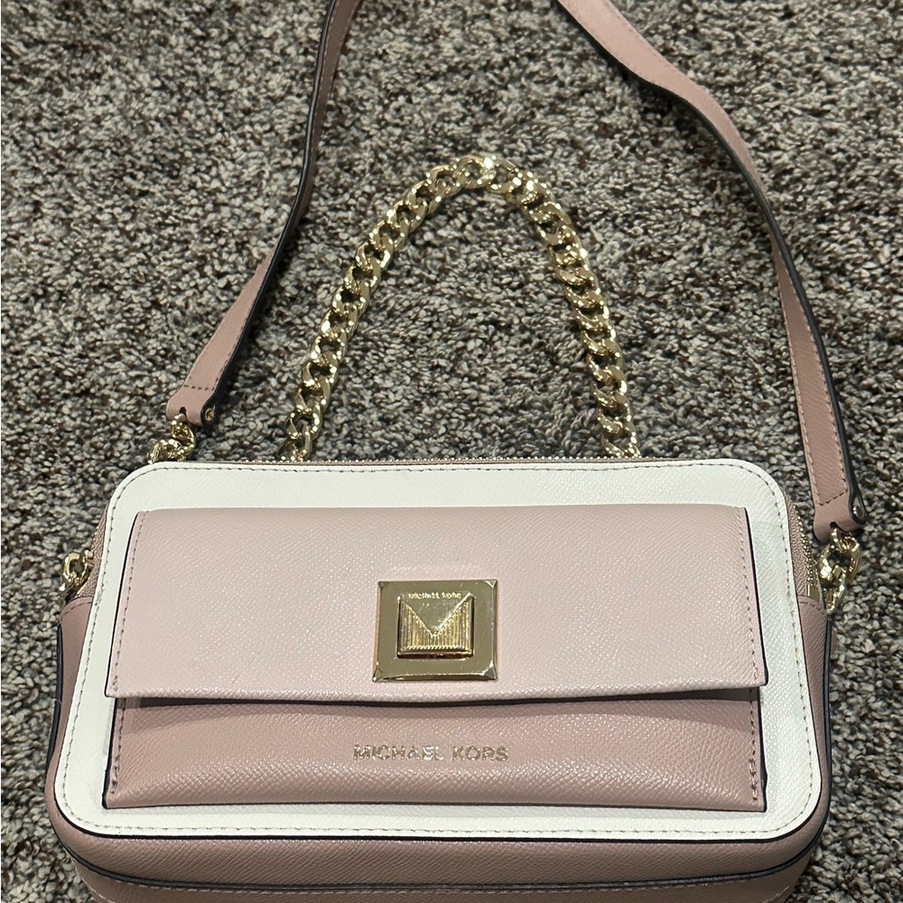 Michael Kors Pink and White Crossbody Bag NWOT
